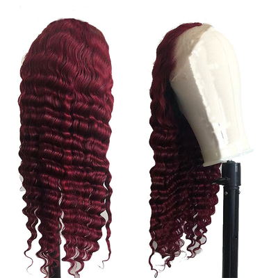 Las pelucas de cabello humano de 13*4 de encaje brasileño transparente frontal de onda profunda con cutícula completa