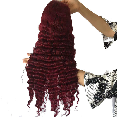 Las pelucas de cabello humano de 13*4 de encaje brasileño transparente frontal de onda profunda con cutícula completa