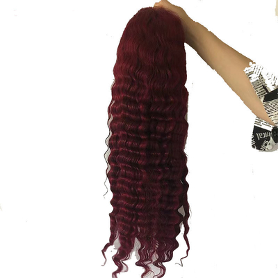 Las pelucas de cabello humano de 13*4 de encaje brasileño transparente frontal de onda profunda con cutícula completa
