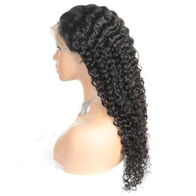 Las pelucas de cabello humano de 13*4 de encaje brasileño transparente frontal de onda profunda con cutícula completa