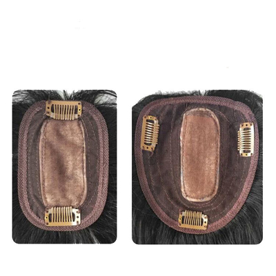 Estilo recto Top de seda de unión de toupees Pelucas de pelo humano piezas de sistema de reemplazo con golpes