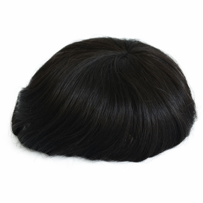 6 pulgadas Ultra Hold Super delgado PU piel fina Mono base indetectable luz Remy corto pelo humano toupee