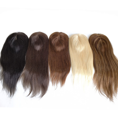 Alta densidad Europa Parte libre de seda Base superior 1B Real Remy Cabello crudo peluca toupee Piezas de tope para mujeres