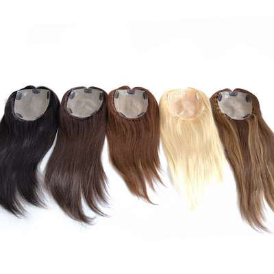 Alta densidad Europa Parte libre de seda Base superior 1B Real Remy Cabello crudo peluca toupee Piezas de tope para mujeres