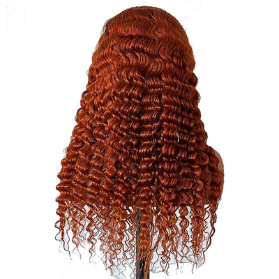 Material de base de encaje suizo transparente de onda profunda Frente de encaje de pelo humano Pelucas para mujeres