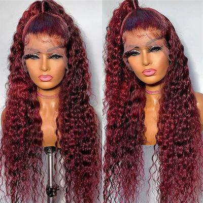 Sí Cabello Virgen 100% Cabello Humano Cabello Brasileño Hd encaje Perucas Frontales Vendedores 99J Borgoña