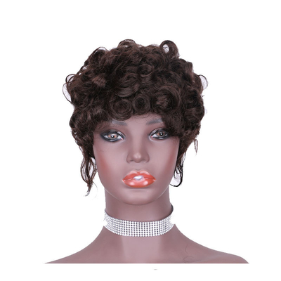 Remy Hair Cabello brasileño de grado máquina hecha pelucas rizadas pre-plucked para mujeres negras