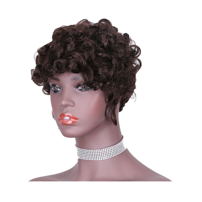 Remy Hair Cabello brasileño de grado máquina hecha pelucas rizadas pre-plucked para mujeres negras