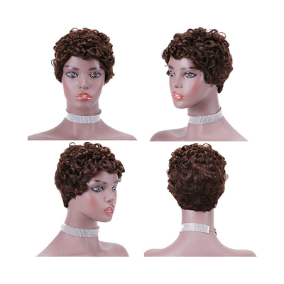 Remy Hair Cabello brasileño de grado máquina hecha pelucas rizadas pre-plucked para mujeres negras