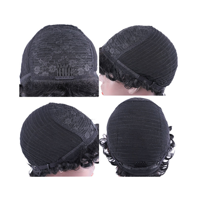 Remy Hair Cabello brasileño de grado máquina hecha pelucas rizadas pre-plucked para mujeres negras