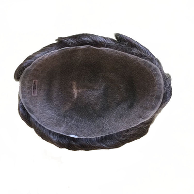 Pelo humano natural Toupee masculino con base de encaje completo y tops de cabello virgen europeos