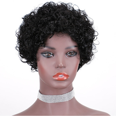 Listo para el envío Pixie corte corto crudo indio cuticular virgen cabello alineado pelucas de cabello humano