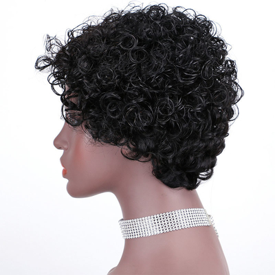 Listo para el envío Pixie corte corto crudo indio cuticular virgen cabello alineado pelucas de cabello humano