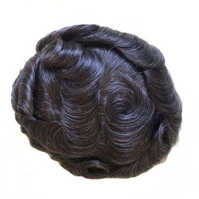 Pelo humano natural Toupee masculino con base de encaje completo y tops de cabello virgen europeos