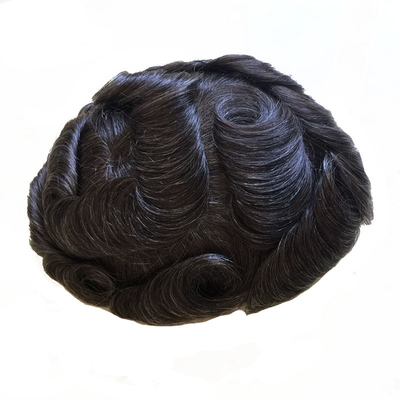Pelo humano natural Toupee masculino con base de encaje completo y tops de cabello virgen europeos