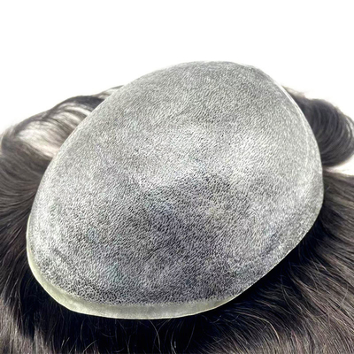 Pelo humano natural Toupee masculino con base de encaje completo y tops de cabello virgen europeos