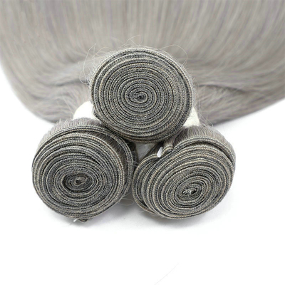 Indias vírgenes crudas cuticular alineado gris grado 10A paquetes de cabello humano de la India Vendedor