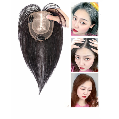 110% Base de seda de densidad Toupee con flecos Accesorio de pelo de novia de boda brasileña