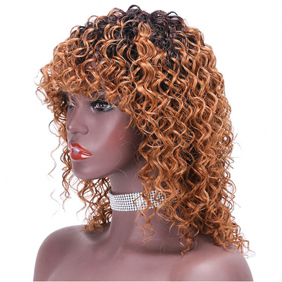 Belleza caliente corta rizada 100% pelo humano brasileño pelucas de corte de hada de tamaño medio