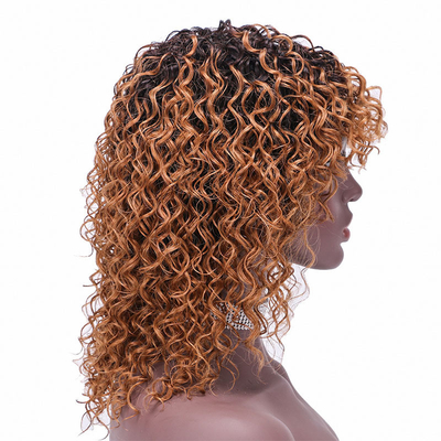 Belleza caliente corta rizada 100% pelo humano brasileño pelucas de corte de hada de tamaño medio