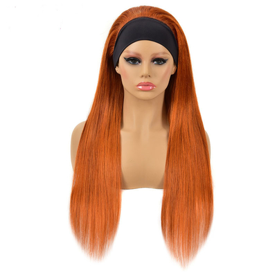 Bandas de color jengibre Perucas para mujeres negras Envío rápido Hueso cabello humano recto