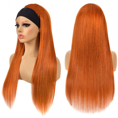 Bandas de color jengibre Perucas para mujeres negras Envío rápido Hueso cabello humano recto