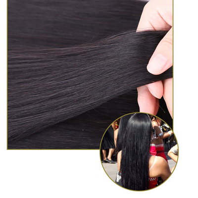 Cabello humano superior Mujeres Marrón oscuro ondulado largo rizado de seda superior clip en el cabello superior para mujeres