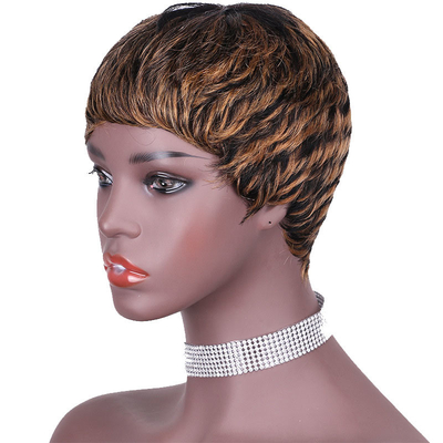 Material de base de encaje suizo recto cortado en máquina llena peluca hecha con 100% de cabello humano