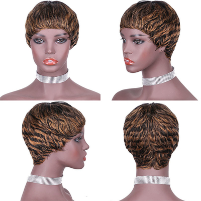 Material de base de encaje suizo recto cortado en máquina llena peluca hecha con 100% de cabello humano