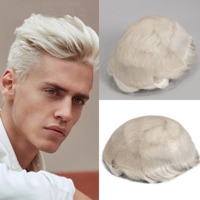 Diseño de toupeo derecho ruso Atado a mano Cuero cabelludo completo HD Sistema de cabello humano de encaje Peruca cabello virgen