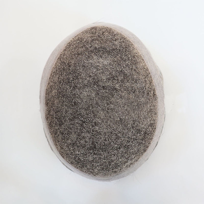 Australia Base 130% De alta densidad Peinados cortos para hombres Gris natural 6x8 Peinados para cabello humano