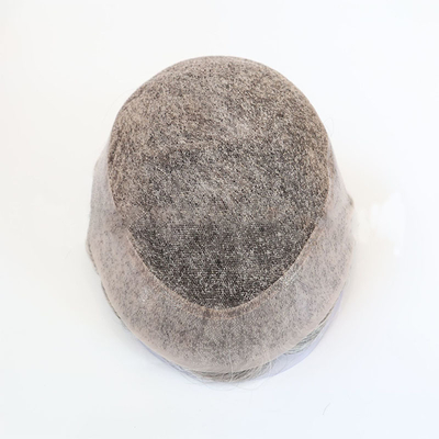 Australia Base 130% De alta densidad Peinados cortos para hombres Gris natural 6x8 Peinados para cabello humano