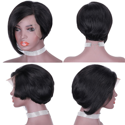 Precio asequible Cuticle completo 13 * 4 encaje Frontal Pelucas cortas para diseño de moda Listo para el envío