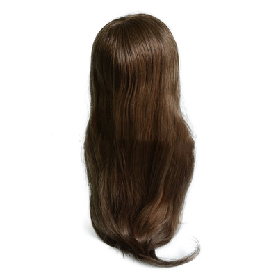 20 pulgadas de color marrón claro resalta el pelo humano Remy Toppers pelo brasileño Toupee encaje base PU