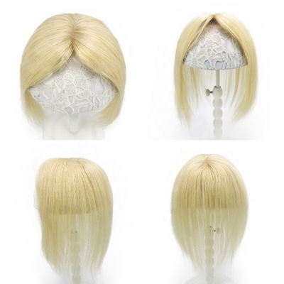TP29 Toppers para el cabello Platino rubio 613 Color Un clip en toupe para adelgazar el cabello