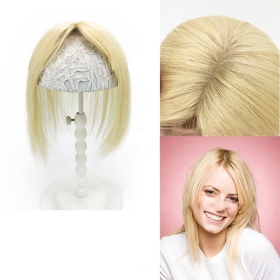 TP29 Toppers para el cabello Platino rubio 613 Color Un clip en toupe para adelgazar el cabello