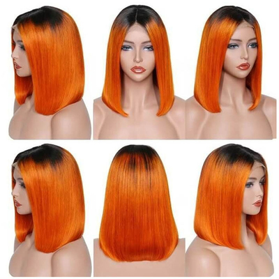 10-14 pulgadas de hueso recto 13*4 HD encaje Frontal virgen cruda 100% peruano Bob corto pelucas de cabello humano