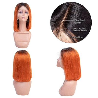 10-14 pulgadas de hueso recto 13*4 HD encaje Frontal virgen cruda 100% peruano Bob corto pelucas de cabello humano