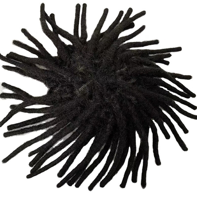 Cabello Remy Base de encaje suizo Dreadlock Toupee 60% Densidad Cabello humano Topper para hombres