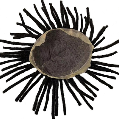 Cabello Remy Base de encaje suizo Dreadlock Toupee 60% Densidad Cabello humano Topper para hombres