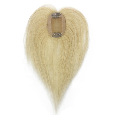 Cabello humano superior Cristal novia base larga de seda rubia toupe para mujeres de boda clip de franja