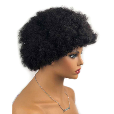 Cabello Virgen Peruca Pixie Cortar Pelucas Cortas Afro Kinky Pelucas rizadas 100% Cabello brasileño