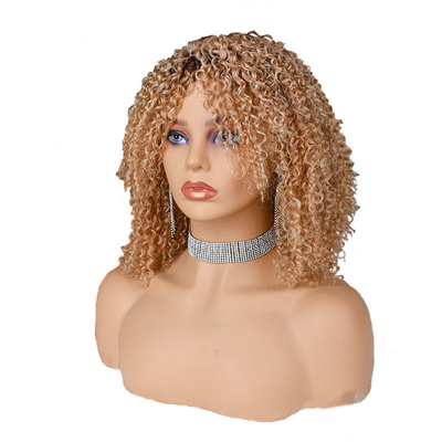 250% Densidad Afro Kinky Curly Corto Pixie Cortar Pelo Humano Pelucas para Mujeres Negras desde arriba