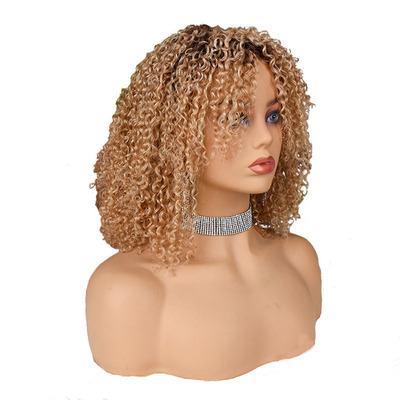250% Densidad Afro Kinky Curly Corto Pixie Cortar Pelo Humano Pelucas para Mujeres Negras desde arriba