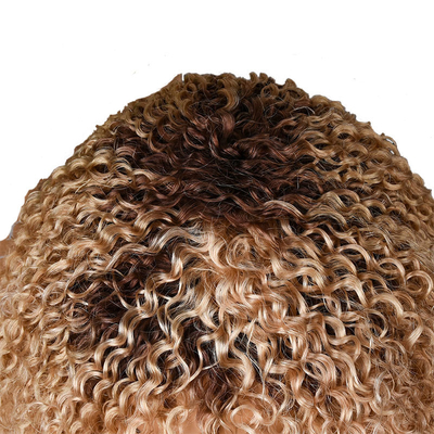 250% Densidad Afro Kinky Curly Corto Pixie Cortar Pelo Humano Pelucas para Mujeres Negras desde arriba