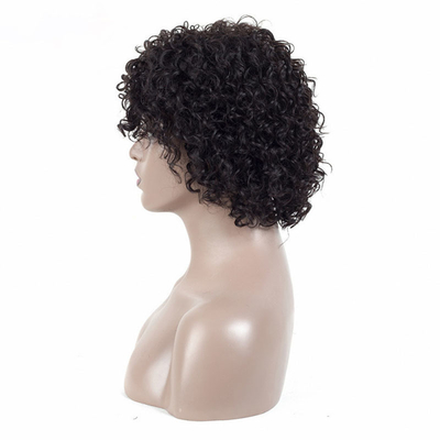 250% Densidad Afro Kinky Curly Corto Pixie Cortar Pelo Humano Pelucas para Mujeres Negras desde arriba