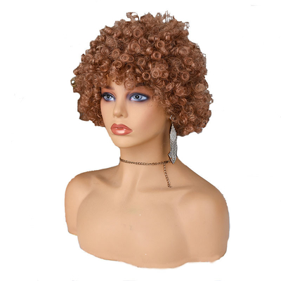 Texturas suaves Peruca cortada de fantasmas Natural Remy Cabello humano Curly corto Pre-plucked con flecos