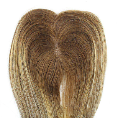 Mujeres European Rooted Ombre peluquería de cabello humano Toppers Clip In Toupee para mujer