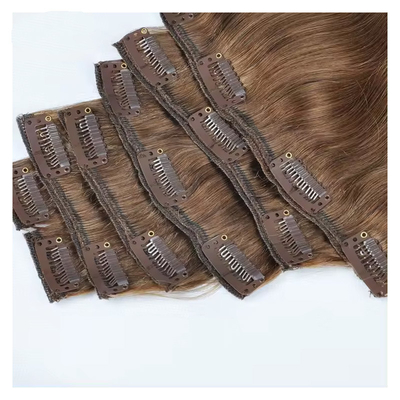 El 100% de cabello humano de primera línea, Kinky Straight Raw Clip en extensiones de cabello natural.
