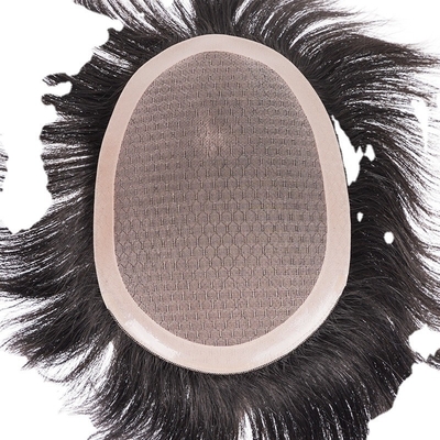 Material de base de encaje suizo 100% humano Pelucas vírgenes sin procesar Peruca para hombres